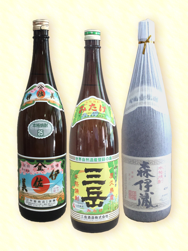 伊佐美、三岳、森伊蔵 1800ml 3本セット | 鹿児島の焼酎屋 尾込酒店